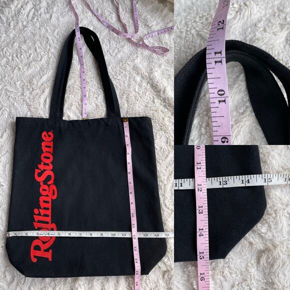 Rolling Stone magazine black red reusable tote shoulder bag cotton canvas - Picture 4 of 15